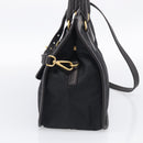 PRADA Hand Bag Nylon 2way Black Gold Auth 210925A-5