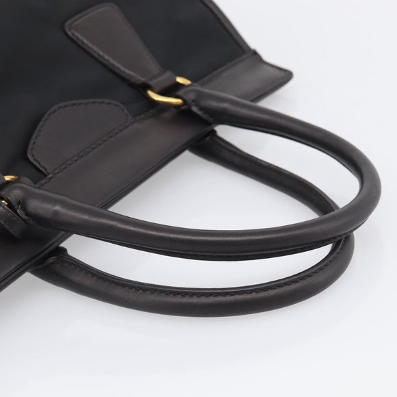 PRADA Hand Bag Nylon 2way Black Gold Auth 210925A