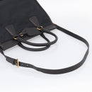 PRADA Hand Bag Nylon 2way Black Gold Auth 210925A-9