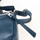 LOEWE Puzzle Hand Bag Leather 2way Blue Silver Auth 210927SAM-14