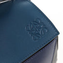 LOEWE Puzzle Hand Bag Leather 2way Blue Silver Auth 210927SAM-17