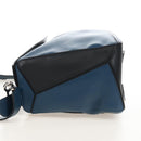 LOEWE Puzzle Hand Bag Leather 2way Blue Silver Auth 210927SAM-4