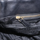 PRADA Gathered Hand Bag Leather 2way Black Gold Auth 210929V-23