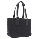 GUCCI GG Canvas Tote Bag Black Silver 113019 Auth 210930A-1