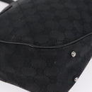 GUCCI GG Canvas Tote Bag Black Silver 113019 Auth 210930A-10