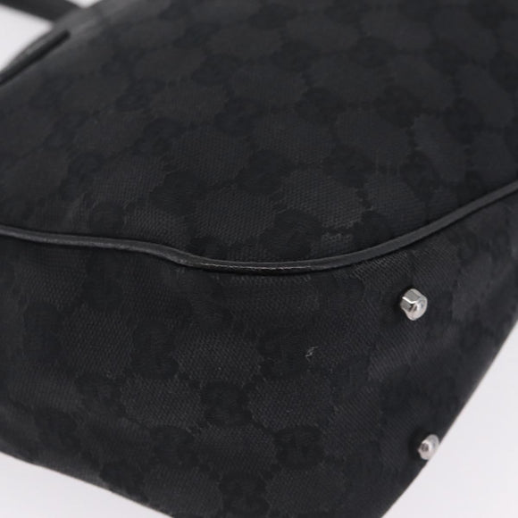 GUCCI GG Canvas Tote Bag Black Silver 113019 Auth 210930A
