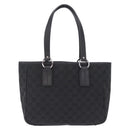 GUCCI GG Canvas Tote Bag Black Silver 113019 Auth 210930A-2