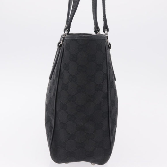 GUCCI GG Canvas Tote Bag Black Silver 113019 Auth 210930A