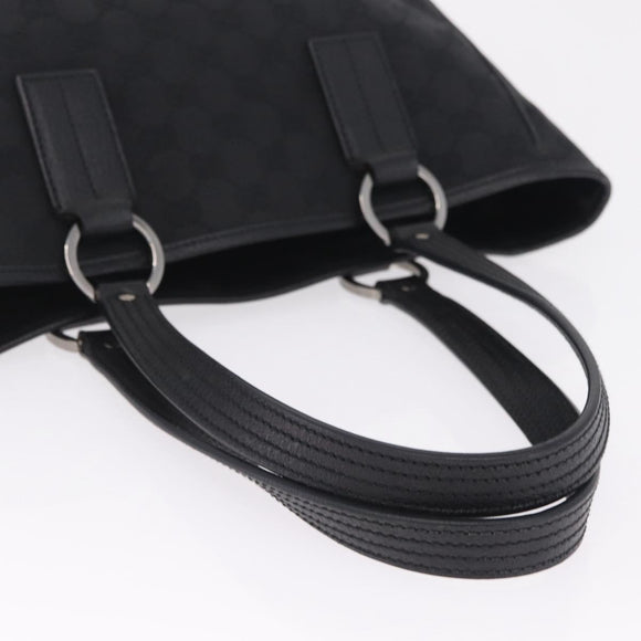 GUCCI GG Canvas Tote Bag Black Silver 113019 Auth 210930A