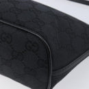GUCCI GG Canvas Accessory Pouch Black Silver 07198 Auth 210932A-10
