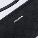 GUCCI GG Canvas Accessory Pouch Black Silver 07198 Auth 210932A-14