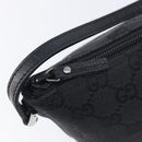 GUCCI GG Canvas Accessory Pouch Black Silver 07198 Auth 210932A-15