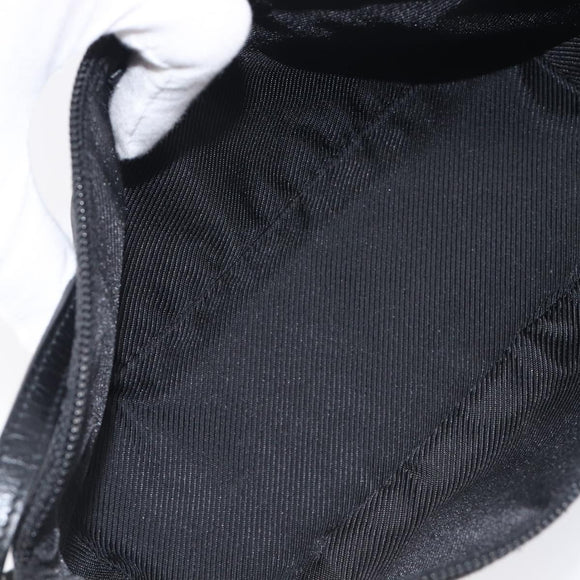 GUCCI GG Canvas Accessory Pouch Black Silver 07198 Auth 210932A