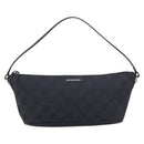 GUCCI GG Canvas Accessory Pouch Black Silver 07198 Auth 210932A-2