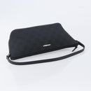 GUCCI GG Canvas Accessory Pouch Black Silver 07198 Auth 210932A-7
