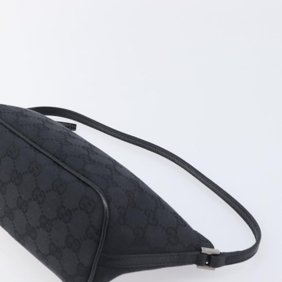 GUCCI GG Canvas Accessory Pouch Black Silver 07198 Auth 210932A