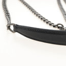 PRADA Chain Shoulder Bag Leather White Black Auth 210933V-10