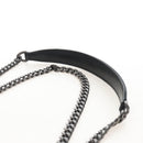PRADA Chain Shoulder Bag Leather White Black Auth 210933V-11