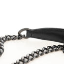 PRADA Chain Shoulder Bag Leather White Black Auth 210933V-12
