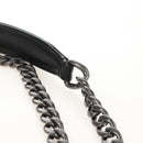 PRADA Chain Shoulder Bag Leather White Black Auth 210933V-14