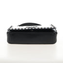 PRADA Chain Shoulder Bag Leather White Black Auth 210933V-15