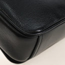PRADA Chain Shoulder Bag Leather White Black Auth 210933V-18