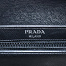 PRADA Chain Shoulder Bag Leather White Black Auth 210933V-22