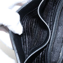 PRADA Chain Shoulder Bag Leather White Black Auth 210933V-28