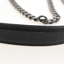 PRADA Chain Shoulder Bag Leather White Black Auth 210933V-9