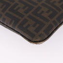 FENDI Zucca Canvas Shoulder Bag PVC Brown Black 7VA207 Auth 210935-10