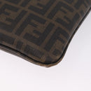 FENDI Zucca Canvas Shoulder Bag PVC Brown Black 7VA207 Auth 210935-11