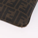 FENDI Zucca Canvas Shoulder Bag PVC Brown Black 7VA207 Auth 210935-13