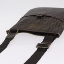 FENDI Zucca Canvas Shoulder Bag PVC Brown Black 7VA207 Auth 210935-6