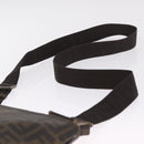 FENDI Zucca Canvas Shoulder Bag PVC Brown Black 7VA207 Auth 210935-8