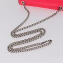 Saint Laurent Chain Shoulder Bag Leather Pink Silver Auth 210941M-7