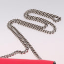 Saint Laurent Chain Shoulder Bag Leather Pink Silver Auth 210941M-8