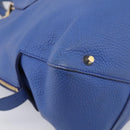 BURBERRY Hand Bag Leather 2way Blue Gold Auth 210943A-16