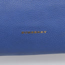 BURBERRY Hand Bag Leather 2way Blue Gold Auth 210943A-17