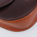 CELINE Trotter Shoulder Bag Leather Brown Gold Auth 210944A-12