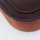 CELINE Trotter Shoulder Bag Leather Brown Gold Auth 210944A-14