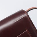 CELINE Trotter Shoulder Bag Leather Brown Gold Auth 210944A-17
