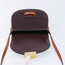 CELINE Trotter Shoulder Bag Leather Brown Gold Auth 210944A-18
