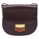 CELINE Trotter Shoulder Bag Leather Brown Gold Auth 210944A-2