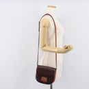 CELINE Trotter Shoulder Bag Leather Brown Gold Auth 210944A-23