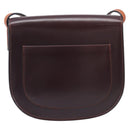 CELINE Trotter Shoulder Bag Leather Brown Gold Auth 210944A-3