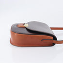 CELINE Trotter Shoulder Bag Leather Brown Gold Auth 210944A-4