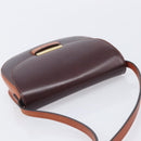 CELINE Trotter Shoulder Bag Leather Brown Gold Auth 210944A-6