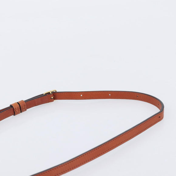 CELINE Trotter Shoulder Bag Leather Brown Gold Auth 210944A
