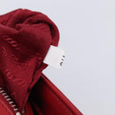 PRADA Chain Shoulder Bag Leather Red Silver Auth 210945V-26
