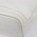 GUCCI Shoulder Bag Leather White Gold Auth 210948A-12